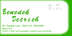 benedek detrich business card